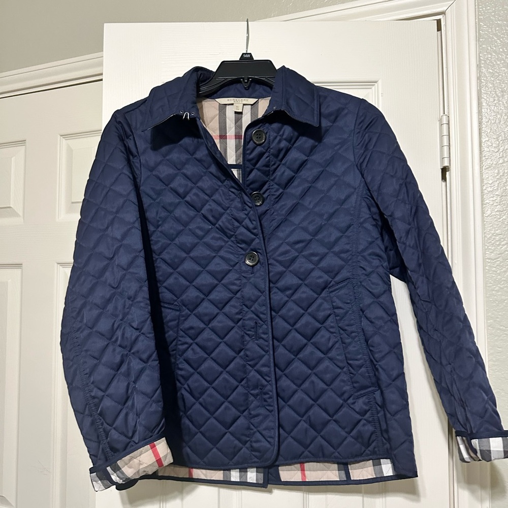 Burberry Dark Blue Quilted Puffer Coat